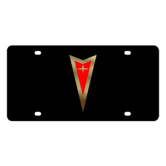 Eurosport Daytona® - GM Black License Plate with Gold Pontiac Emblem