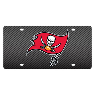 Eurosport Daytona® - Carbon Fiber License Plate with NFL Lazer Tag Tampa Bay Buccaneers