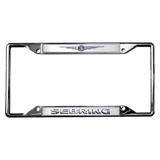 Eurosport Daytona® - MOPAR 4-Hole Chrome License Plate Frame with Sebring Logo and Chrysler Emblem