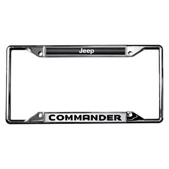 Eurosport Daytona® - MOPAR 4-Hole Chrome License Plate Frame with Jeep Commander Logo