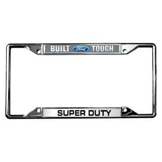 Eurosport Daytona® - Ford Motor Company 4-Hole Chrome License Plate Frame with Built Ford Tough Super Duty Logo