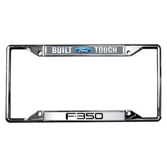Eurosport Daytona® - Ford Motor Company 4-Hole Chrome License Plate Frame with Style 1 Built Ford Tough F-350 Logo