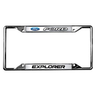 Eurosport Daytona® - Ford Motor Company 4-Hole Chrome License Plate Frame with Ford Explorer Logo and Emblem