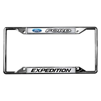 Eurosport Daytona® - Ford Motor Company 4-Hole Chrome License Plate Frame with Ford Expedition Logo and Emblem