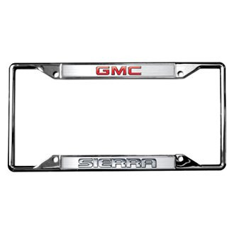 Eurosport Daytona® - GM 4-Hole Chrome License Plate Frame with Style 2 Sierra Logo and GMC Emblem