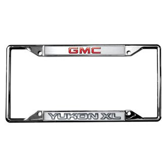 Eurosport Daytona® - GM 4-Hole Chrome License Plate Frame with Yukon Xl New Logo and GMC Emblem