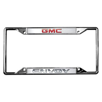 Eurosport Daytona® - GM 4-Hole Chrome License Plate Frame with Envoy New Logo and GMC Emblem