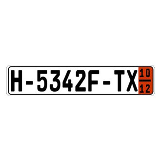Eurosport Daytona® - Post 80's Zoll Tourist Rectangle License Plate with Black Letters, Custom