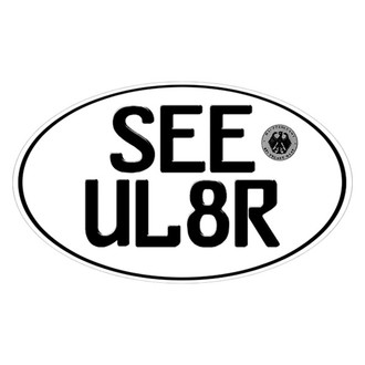 Eurosport Daytona® - Pre 80's Zoll Tourist Oval Zoll Plate with Black Letters