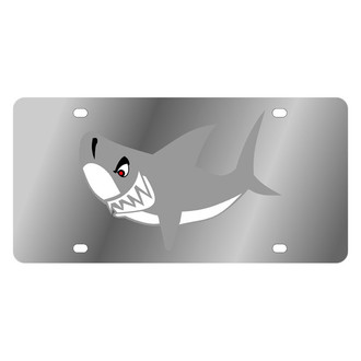 Eurosport Daytona® - LSN Polished License Plate with Silver Shark Logo