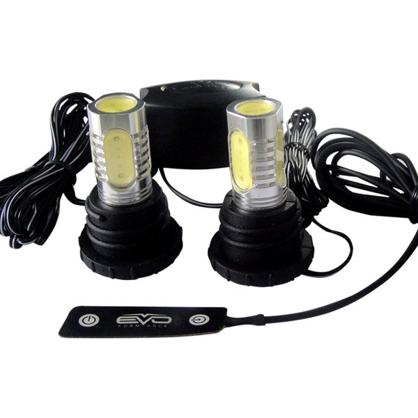 EVO Lighting® - Pipe Mount Headlight Cop Blue LED Hideaway Strobe Light Kit