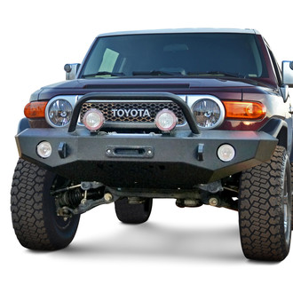 Expedition One® - Trail Series Full Width Raw Front Winch HD Bumper with Hoop
