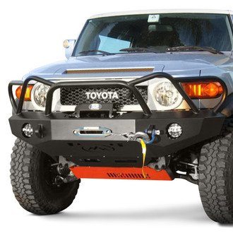 Expedition One® - Trail Series WyoOtto Full Width Black Powder Coated Front Winch HD Bumper with Brush Guard