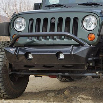 Expedition One® - Mule™ Stubby Black Powder Coated Front Winch HD Bumper