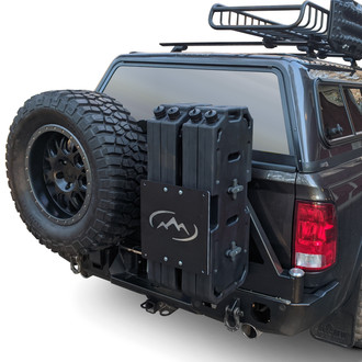 Expedition One® - Full Width Black Powder Coated Rear HD Bumper with Dual Tire Carrier System