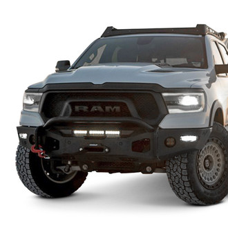 Expedition One® - RangeMax Ultra Full Width Black Powder Coated Front Winch HD Bumper with Hoop