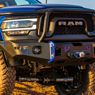 Expedition One® - RangeMax Ultra Full Width Black Powder Coated Front Winch HD Bumper with Brush Guard