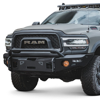 Expedition One® - RangeMax Ultra Full Width Black Powder Coated Front Winch HD Bumper with Hoop