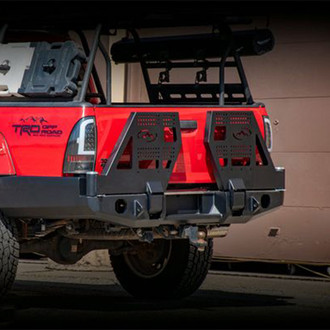 Expedition One® - Full Width Raw Rear HD Bumper with Dual Tire Carrier System