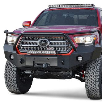 Expedition One® - RangeMax Full Width Raw Front Winch HD Bumper with Brush Guard