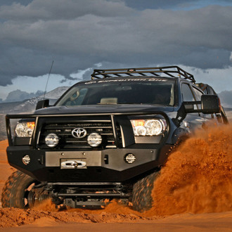 Expedition One® - RangeMax Full Width Black Powder Coated Front Winch HD Bumper with Brush Guard