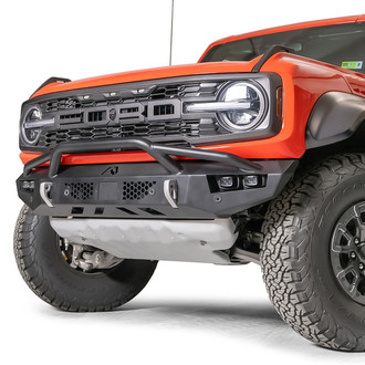 Fab Fours® - Vengeance Full Width Black Powder Coated Front HD Bumper with Pre-Runner Guard