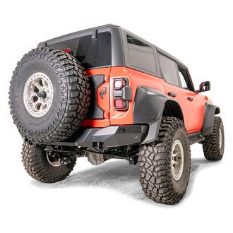Fab Fours® - Premium Full Width Black Powder Coated Rear HD Bumper