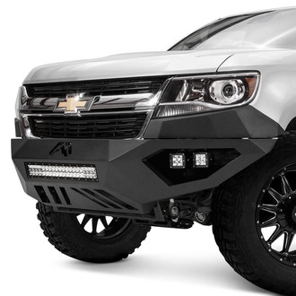Fab Fours® - Vengeance Full Width Black Powder Coated Front HD Bumper