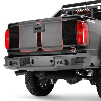 Fab Fours® - Premium Full Width Black Powder Coated Rear HD Bumper