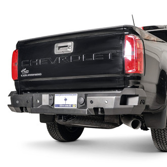 Fab Fours® - Premium Full Width Black Powder Coated Rear HD Bumper