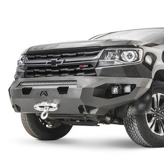 Fab Fours® - Matrix Full Width Black Powder Coated Front Winch HD Bumper