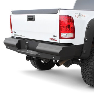 Fab Fours® - Black Steel Elite Full Width Black Powder Coated Rear HD Bumper