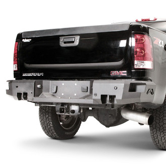 Fab Fours® - Premium Full Width Black Powder Coated Rear HD Bumper