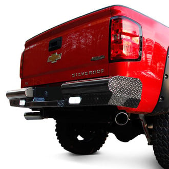 Fab Fours® - Black Steel Full Width Black Powder Coated Rear HD Bumper