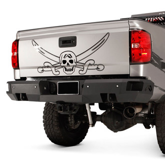 Fab Fours® - Premium Full Width Black Powder Coated Rear HD Bumper