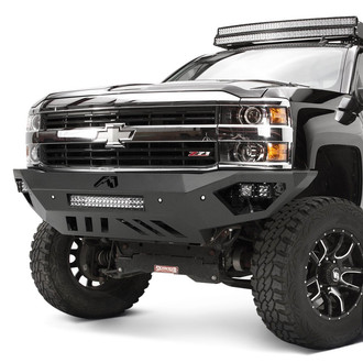 Fab Fours® - Vengeance Full Width Black Powder Coated Front HD Bumper