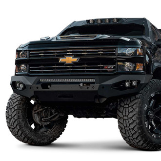 Fab Fours® - Matrix Full Width Black Powder Coated Front Winch HD Bumper