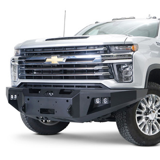 Fab Fours® - Premium Full Width Black Powder Coated Front Winch HD Bumper
