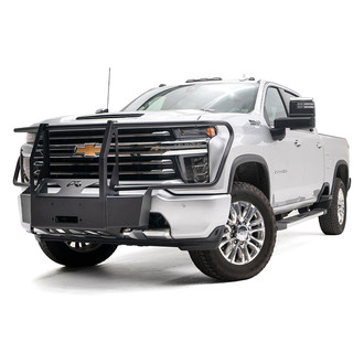 Fab Fours® - Full Frame Black Powder Coat Winch Mount with Full Grille Guard