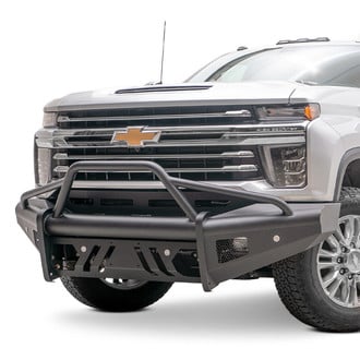 Fab Fours® - Black Steel Elite Full Width Black Powder Coated Front HD Bumper with Pre-Runner Guard