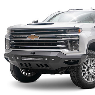 Fab Fours® - Vengeance Full Width Black Powder Coated Front HD Bumper