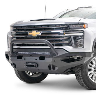 Fab Fours® - Matrix Full Width Black Powder Coated Front Winch HD Bumper