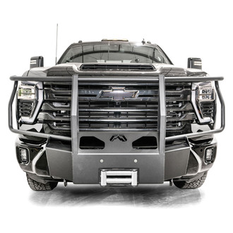 Fab Fours® - Full Frame Raw Winch Mount with Full Grille Guard