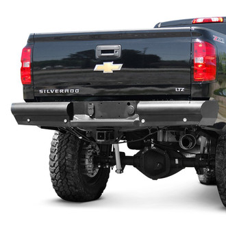 Fab Fours® - Black Steel Elite Full Width Black Powder Coated Rear HD Bumper