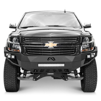 Fab Fours® - Vengeance Full Width Black Powder Coated Front HD Bumper
