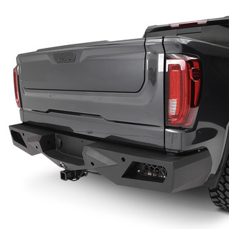 Fab Fours® - Vengeance Full Width Black Powder Coated Rear HD Bumper