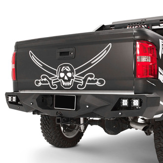 Fab Fours® - Vengeance Full Width Black Powder Coated Rear HD Bumper