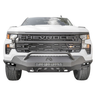 Fab Fours® - Vengeance Full Width Black Powder Coated Front HD Bumper with Pre-Runner Guard