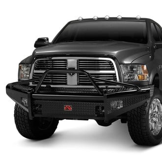 Fab Fours® - Black Steel Full Width Black Powder Coated Front HD Bumper with Pre-Runner Guard