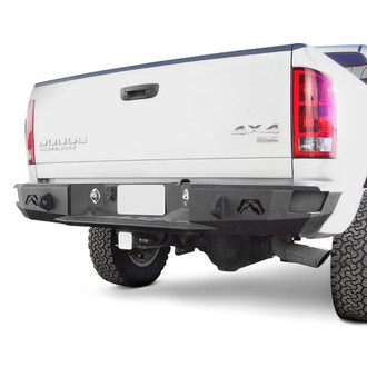 Fab Fours® - Premium Full Width Black Powder Coated Rear HD Bumper